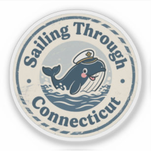 Adesivo Velas de Navegação por Connecticut Baleia