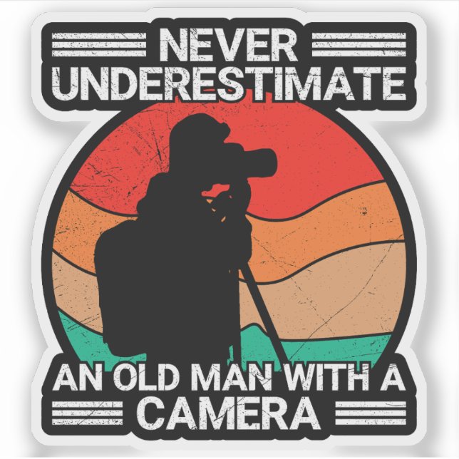 Adesivo Velho Com Uma Câmera Fotografia Divertida (Frente)