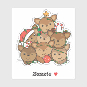 Adesivo Velho Natal Árvore Engraçado Natal