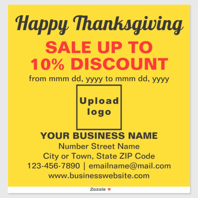 Adesivo Venda de Ação de Graças Comercial no vinil-Sticker (Folha)