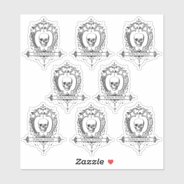 Adesivo Veneno Veneno Halloween 1,5" x 2" (Folha)