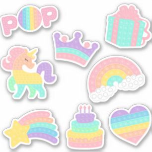 Adesivo Venha rápido! sticker pack pop it para menina