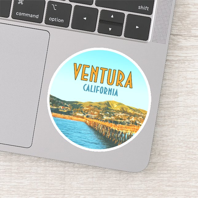 Adesivo Ventura Pier Beach California Vintage (Detalhe)
