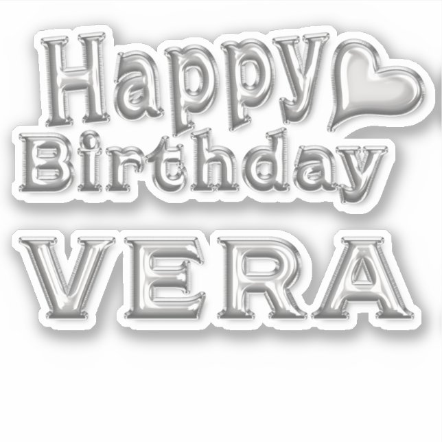Adesivo Vera Happy Birthday silver Aufkleber Sticker (Frente)