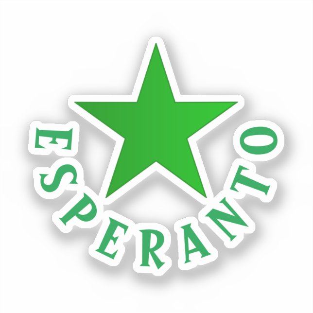 Adesivo Verda Stelo (Estrela Esperanto) (Frente)