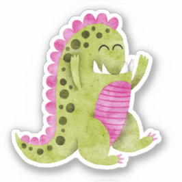 Adesivo Verde bonito + Monstro rosa com Presas engraçadas