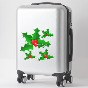 Adesivo Verde de Natal e Holly Holly Thunder_Cove vermelha