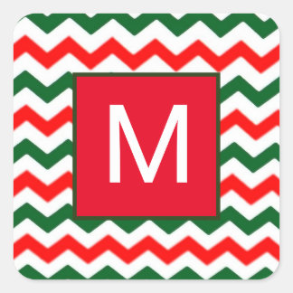 adesivo verde e vermelho inicial personalizado