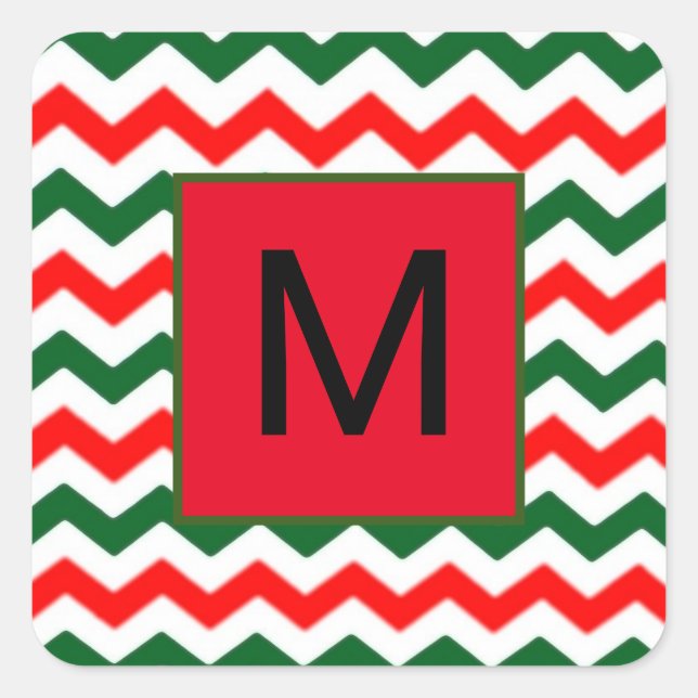 adesivo verde e vermelho inicial personalizado (Frente)