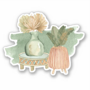 Adesivo Verde Folha Pastel Floral Boho Fofo