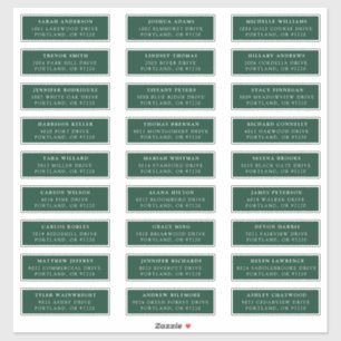 Adesivo Verde   Rótulos de Endereço de Convidado Individua