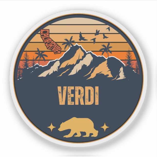 Adesivo Verdi, Califórnia (Frente)