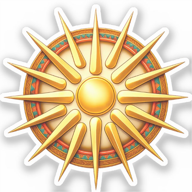 Adesivo Vergina Sun Emblem – Ancient Macedonian Symbol (Frente)