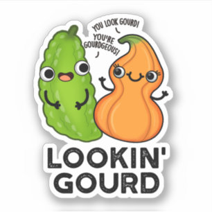 Adesivo Vergonete de Gourd Cute Veggie Pun Sticker