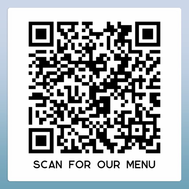 Adesivo Verificação de Código QR para Menu (QR code scan for menu small business sticker)