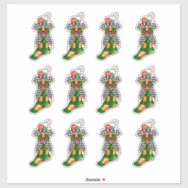 Adesivo Verificadores de Xadrez do Natal Dourados para Can