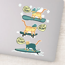 Adesivo VERIFIQUE MEOWT! Tabuleiro de Surf de skate Tabule