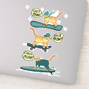 Adesivo VERIFIQUE MEOWT! Tabuleiro de Surf de skate Tabule