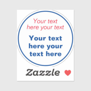 Adesivo Vermelho Azul Branco Seu Texto Aqui Substitua O Sl