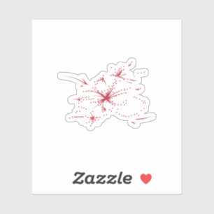 Adesivo Vermelho Orangular, Ciano e Ponto Magenta