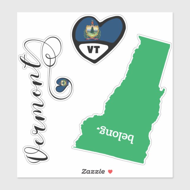 Adesivo Vermont State, Sheet of Die Cut Stickers (Folha)