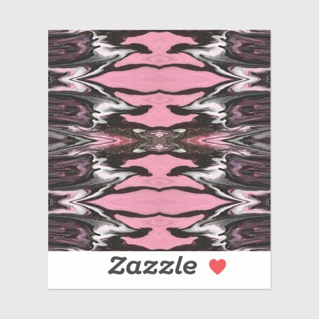 Adesivo Vertigo Abstract Red Black Silver Fluid Art (Folha)