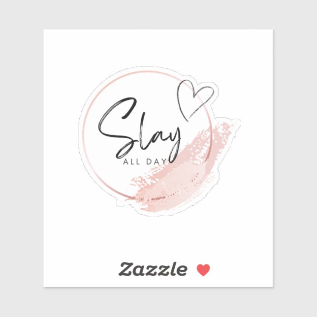 Adesivo Vestido de Coração Rosa todo o Dia Vinheta (Folha)