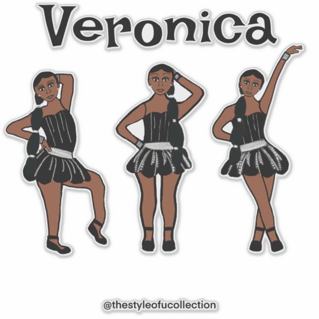 Adesivo Vestido Prateado Preto nº 1