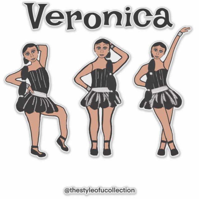 Adesivo Vestido Prateado Preto nº 2 (Frente)