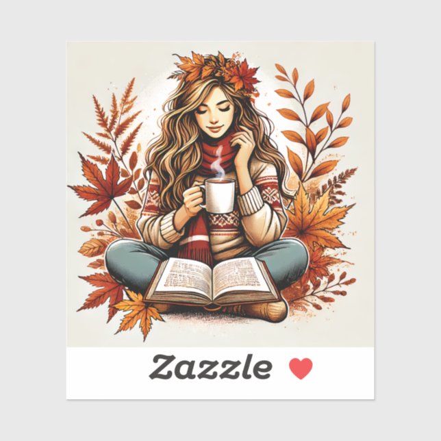 Adesivo Vestidos com garotas bonitas em dias de outono (Folha)