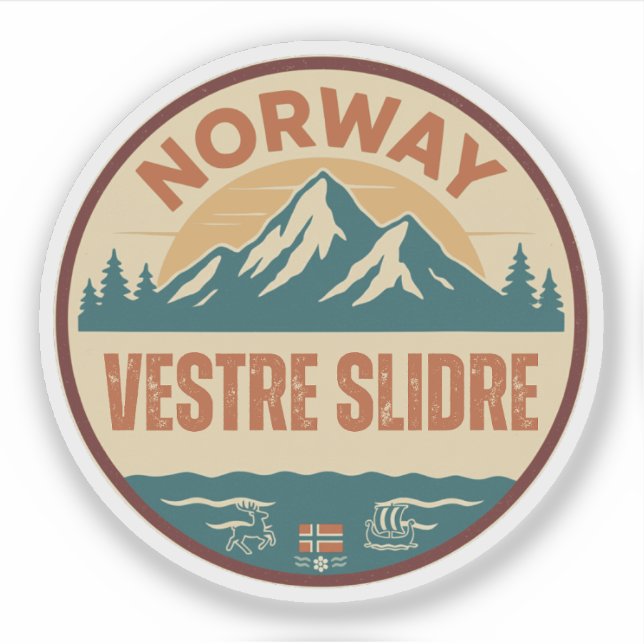Adesivo Vestre Slidre, Norge Noruega (Frente)