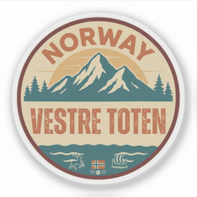 Adesivo Vestre Toten, Norge Noruega (Frente)