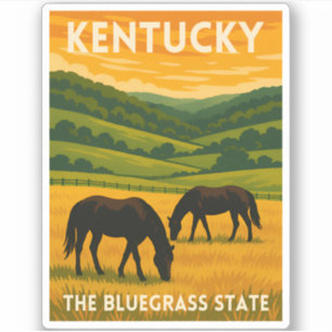 Adesivo Viagem Antiga Cavalos Kentucky Gráfico Retro