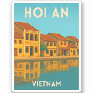Adesivo Viagem Antiga Hoi An Vietnã Cenário Retro