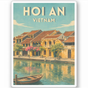 Adesivo Viagem Antiga Hoi An Vietnã Gráfico Retro