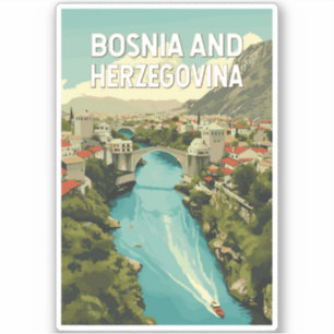 Adesivo Viagem de arte da Bósnia e Herzegovina