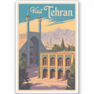 Adesivo Viagem de Ilustração do Palácio Golestan do Teerão