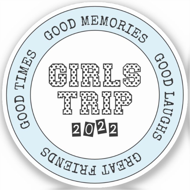 Adesivo Viagem de Meninas 2022 Férias no Fim de Semana de  (Frente)