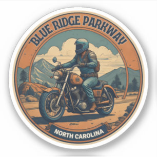 Adesivo viagem de moto pela Blue Ridge Parkway Scenic Bywa