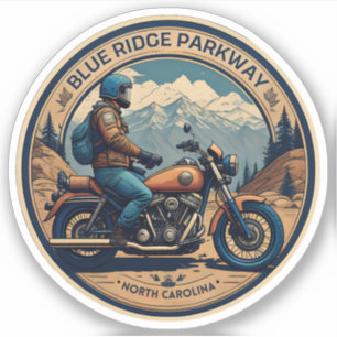 Adesivo viagem de moto pela Blue Ridge Parkway Scenic Bywa