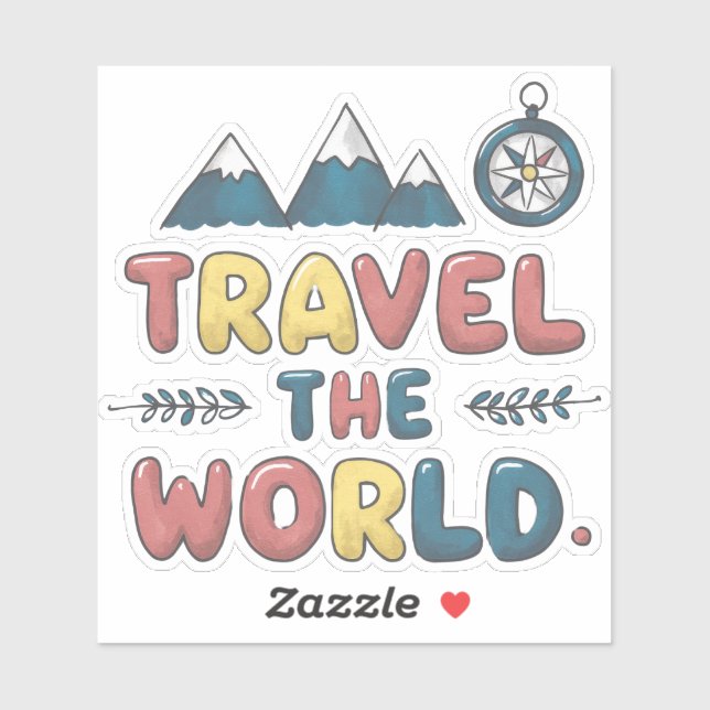Adesivo Viagem do mundo (Folha)