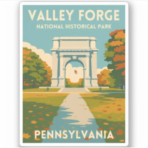 Adesivo Viagem Retro Vintage Pensilvânia Valley Forge