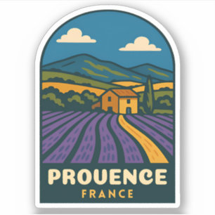 Adesivo Viagem Retro Vintage Provença França Paisagem