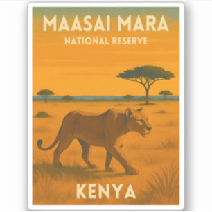 Adesivo Viagem Retro Vintage Quênia África Natureza Vida S