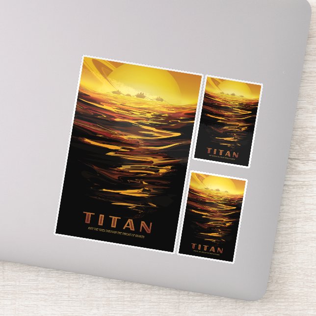 Adesivo Viagem Sci-Fi Ad, Lua Titã (Detalhe)