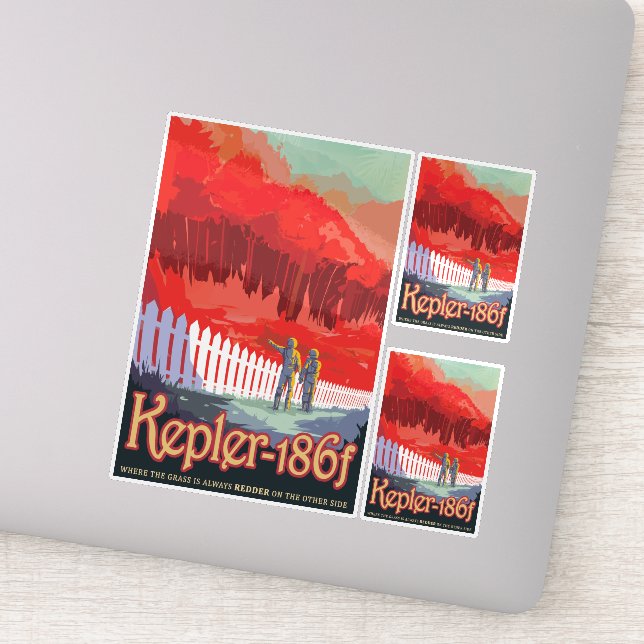 Adesivo Viagem Sci-Fi Ad, Planet Kepler-186f (Detalhe)
