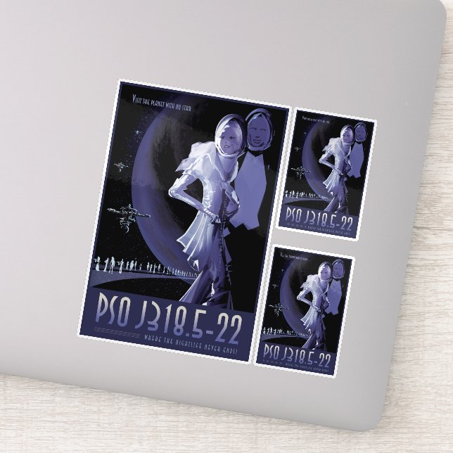 Adesivo Viagem Sci-Fi Ad, Planeta PSO J318.5-22 (Detalhe)