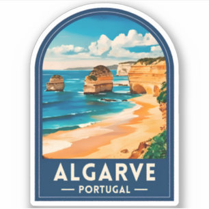 Adesivo Viagens Antigas Algarve Portugal Retrô Praia