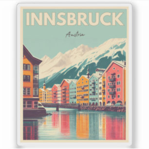 Adesivo Viagens retrô Innsbruck Tirol - Presentes dos Alpe
