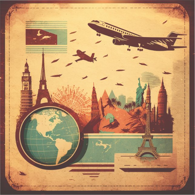 Adesivo Viagens vintage (Frente)